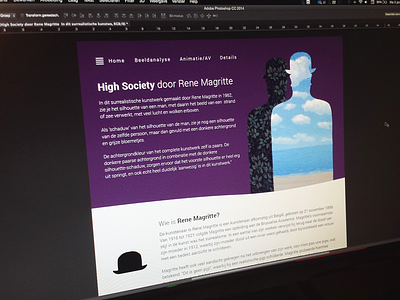 Website design Rene Magritte artist high magritte painting purple rene school society style webdesign website