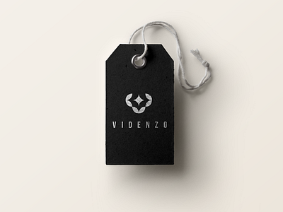 Videnzo label tag black branding design exclusive identity label logo product silver tag tags videnzo