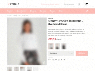 Webshop design - Product page clothing design female interface product shop store ui webdesign webshop website woman