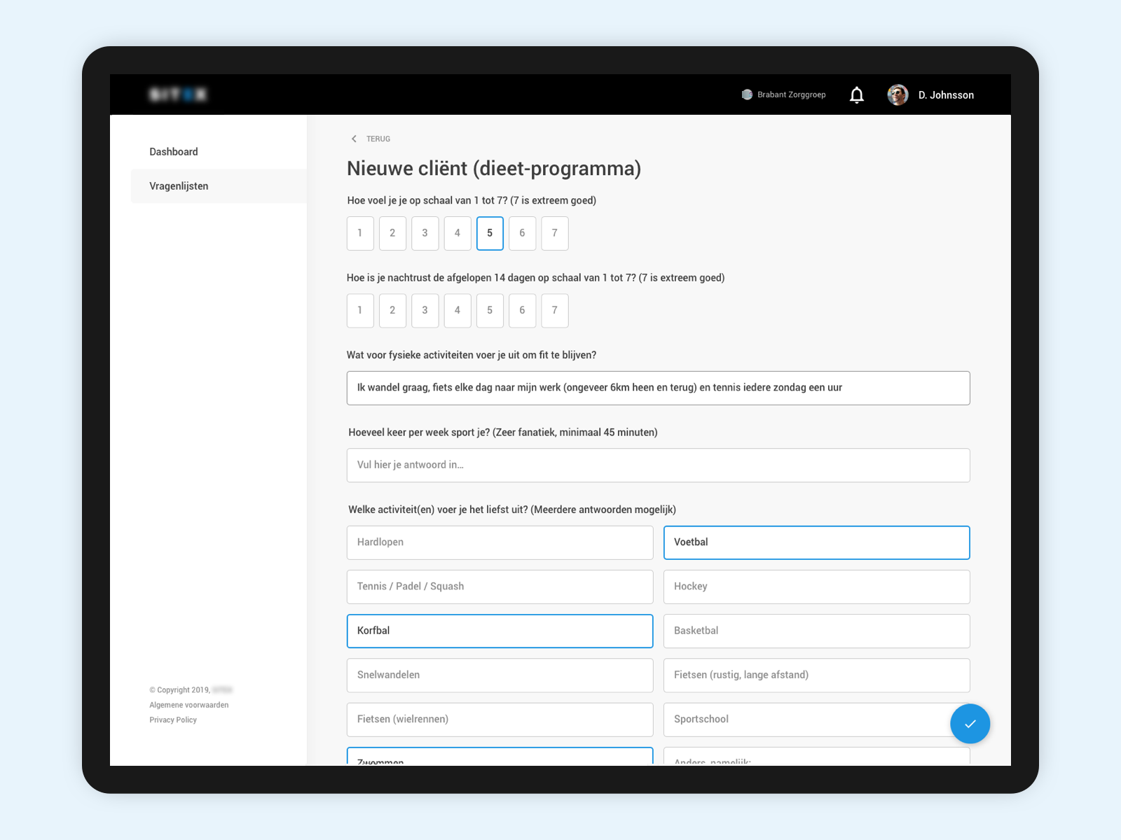 Web application for hospitals and dietitians by Marco ten Donkelaar on ...