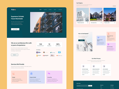 Architectural Firm Landing Page agency architectural firm company profile high fidelity design landing page landing page design mobile app design mobile design prototyping ui design ux design uxui design web design wireframe