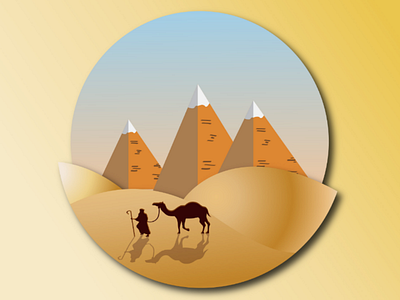 Desert Illustration adobe illustrator desert design graphic design illustration piramid