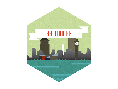 Baltimore City Badge badge batimore city flat illustration