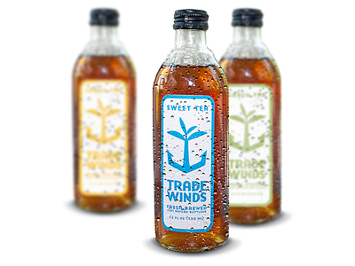 Trade Winds Tea Packaging bottles brew bright labels packaging summer tea