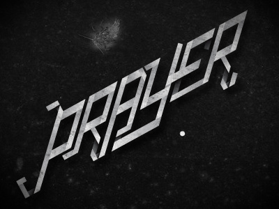 Prayer dimensional lettering ribbon typography