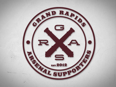 Grand Rapids Arsenal Supporters Crest arsenal badge crest football grand rapids gunners logo michigan seal soccer