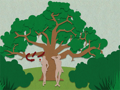 Adam & Eve – Video Still adam bible children christian cutout design eve graphic design illustration jesus layers paper parable sin still story video