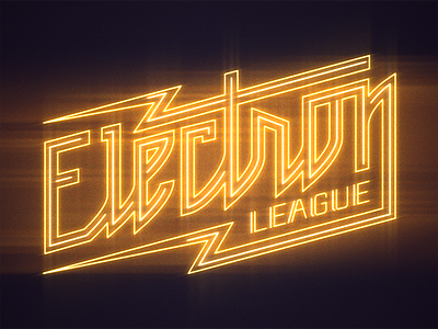 Electron League - neon animation still electric glowing light lightning logo logotype neon script stillframe