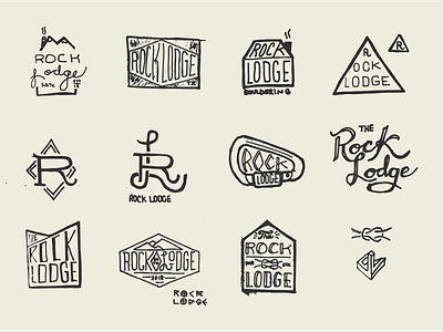 Rock Lodge Logo Sketches