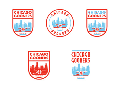 Chicago Gooners Logo Concepts arsenal arsenal fc badge cannon chicago crest flat illustration illustration logo sheild soccer soccer logo