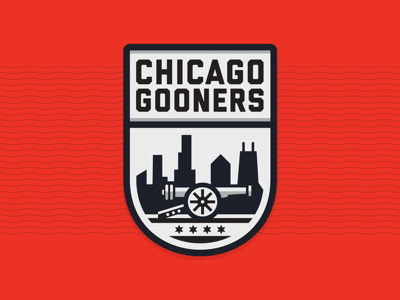 Chicago Arsenal Supporters Crest arsenal badge cannon chicago crest flat illustration soccer sports sports logo