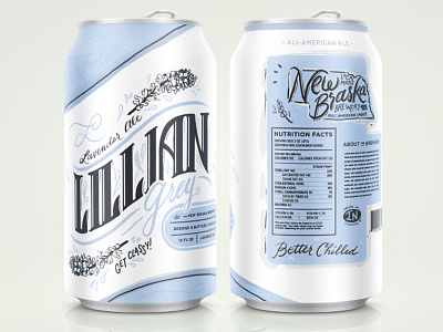Lillian Grey: Lavender Ale ale beer branding cans design gray grey illustration lavender lillian stout type