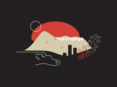 Hollywood california city design hollywood illustration la los angeles simple sun vector