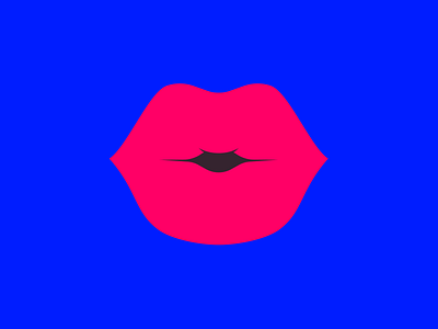 smooch blue bright design illustration lips mouth pink saturated
