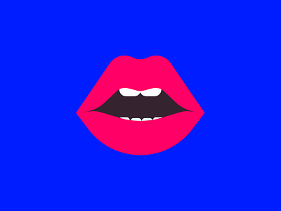 lippy blue bright design illustration lips mouth pink saturated