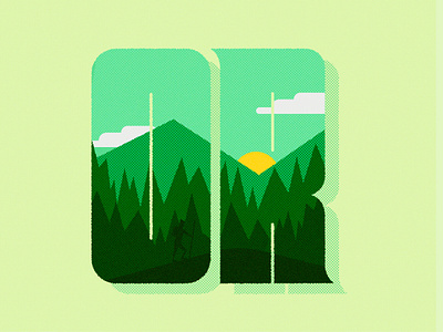 Oregon forest green hiking hipster mountain nature or oregon typography