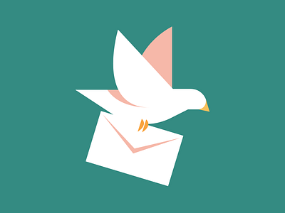 Courier bird communication cute email illustration letter logo mail pigeon simple vector