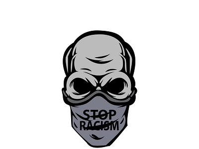 SKULL STOP RACISM MASCOT LOGO