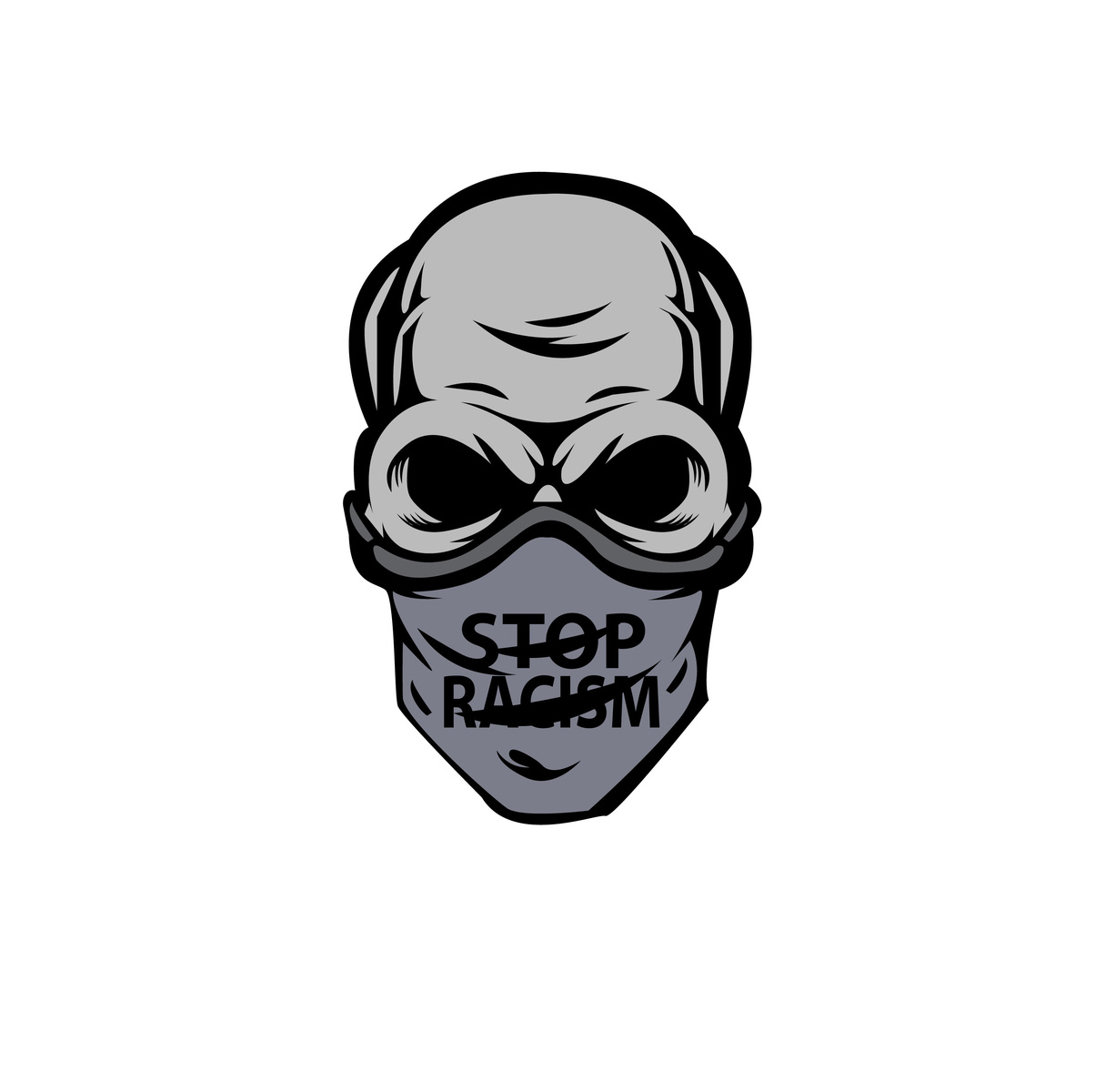 SKULL STOP RACISM MASCOT LOGO by Subhan Abidi on Dribbble