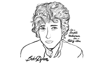 Dylan bob dylan digital illustration drawing lettering