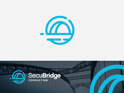 SecurityBridge branding bridge bridge logo connected join lineart mark minimalist symbol venture