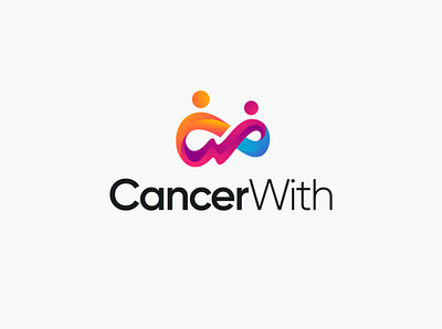 CancerWith connect graphaety graphaety identity illustration infinity logo logotype mark minimalist monogram people symbol