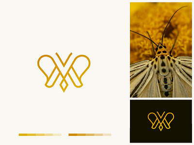 butterfly M brand butterfly icon identity initials lettermark logo logotype minimalist monogram symbol
