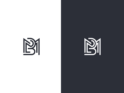 BM abstract branding icon in memory of initial logo initials letter letterform mb minimalist monogram