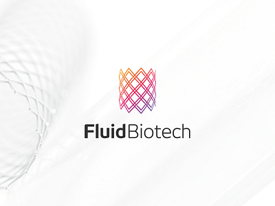 Fluid Biotech abstract logo brand branding design icon identity illustration logo mark meshtube minimalist stent symbol ui