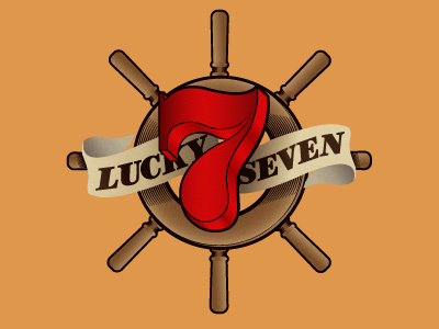 Lucky Seven banner helm nautical ocean serif seven vector