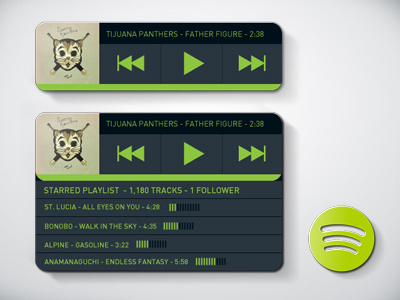 Spotify Widget Reskin green music reskin spotify ui