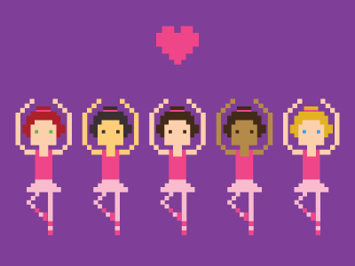 Pixel Pointe 8 bit ballet illustration illustrator pixel pointe retro vector