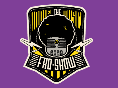 The Fro Show Patch Logo illustration illustrator logo microphone patche podcast vector