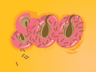 800 800 donut illustration illustrator numeral pink sprinkles typography vector