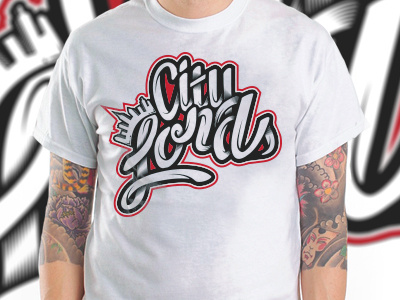 City Lords Mock Up hand lettering hip hop illustration illustrator script shirt design type typography urban vector