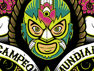 Campeon Mundial - La Mano del Destino campeon mundial floral illustration illustrator luchador typography vector