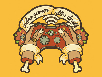 Video Games After Death banner flowers hands illustration illustrator tattoo vector video games xbox 360