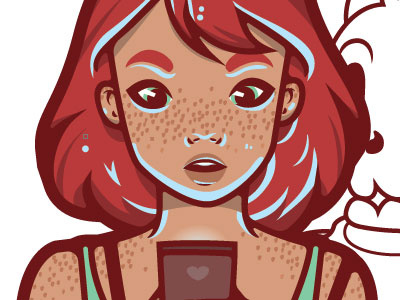 Texting - WIP cell phone girl illustration illustrator texting vector wip