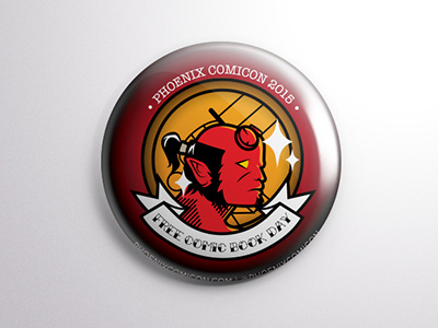 FCBD Button - Hellboy button comics geek hellboy illustration illustrator nerd red vector