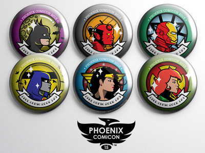 Free Comic Book Day Buttons comics darkhorse dc free comic book day illustration illustrator marvel phoenix comicon