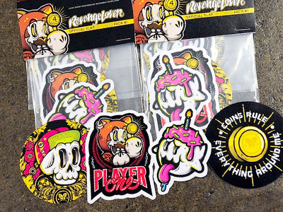 Slap Pack #1 boo coin illustration illustrator nintendo skull slaps stickers tanuki mario vinyl