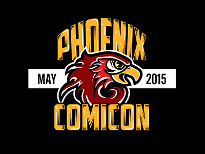 Phoenix Comicon Collegiate Shirt bird comics geek illustration illustrator nerd phoenix phoenix comicon sports vector