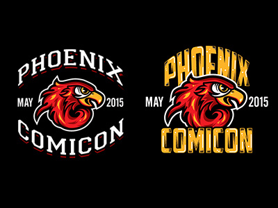 Phoenix Comicon Collegiate Shirts apparel comics geek illustration illustrator nerd phoenix comicon type typography vector