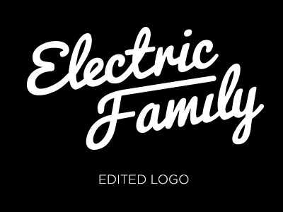 Electric Family Logo Edit branding design electric family logo script type typography vector