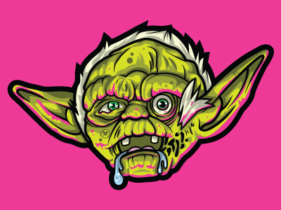 PhxCC15 Undead Yoda illustration illustrator phoenix comicon star wars undead vector yoda zombie