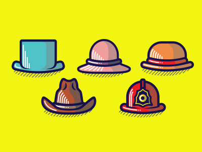 Hat Icons hats illustration illustrator vector