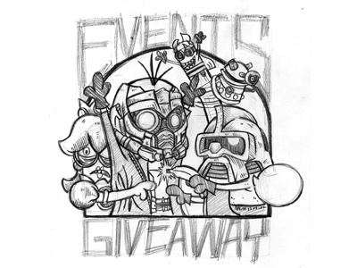 Events Giveaway Shirt - Sketch cylon dalek despicable me minions peach pencil ppg sketch star lord wip