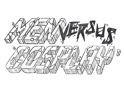 Men VS Cosplay Shirt 2016 custom handlettering illustration illustrator men vs cosplay pencil type typography wip