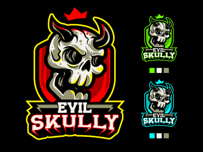Evil Skully Mascot