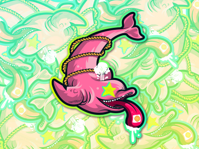 Pink Dolphin acid dolphin illustration illustrator pink trip vector